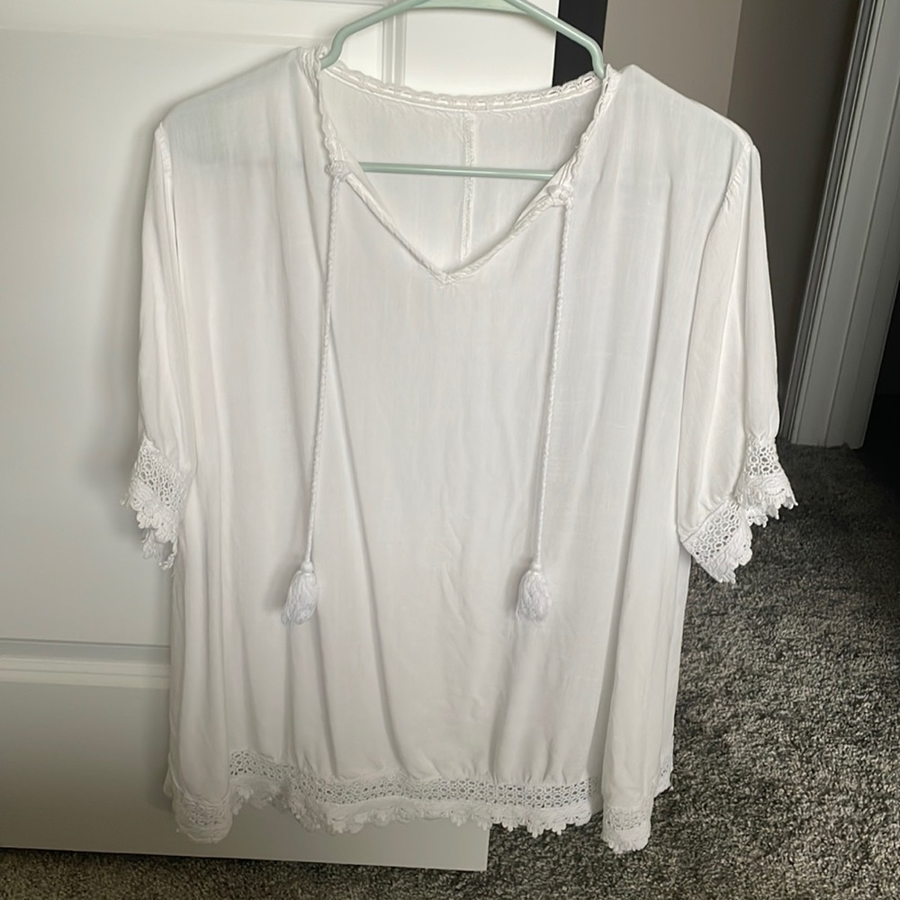 Jeasona Women's Bathing Suit Cover Up Lace Crochet Pool (White Cotton, One Size)